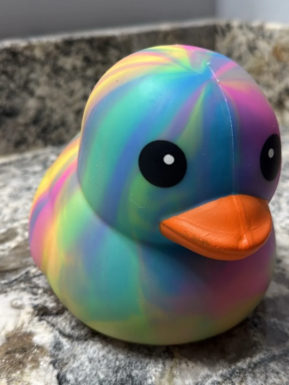 Rainbow Tie-Dye Duck Squishy- Multicolor